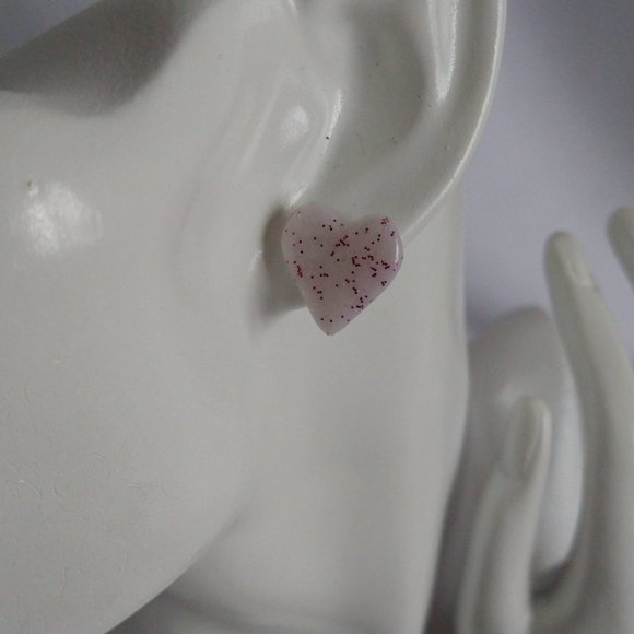 Handmade white polymer clay earrings. Boucles d'oreilles fait à la main - Picture 5 of 7